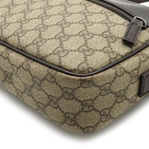GUCCI Gucci GG Supreme Plus Shoulder Bag Pochette PVC Leather Khaki Beige Bro... - Picture 3 of 8
